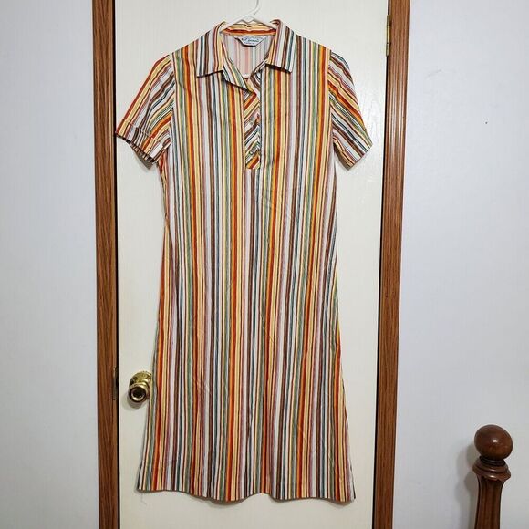 NPC Fashion Striped Retro Mod 1960 - 1970 Tee Shirt Dress - Picture 1 of 8